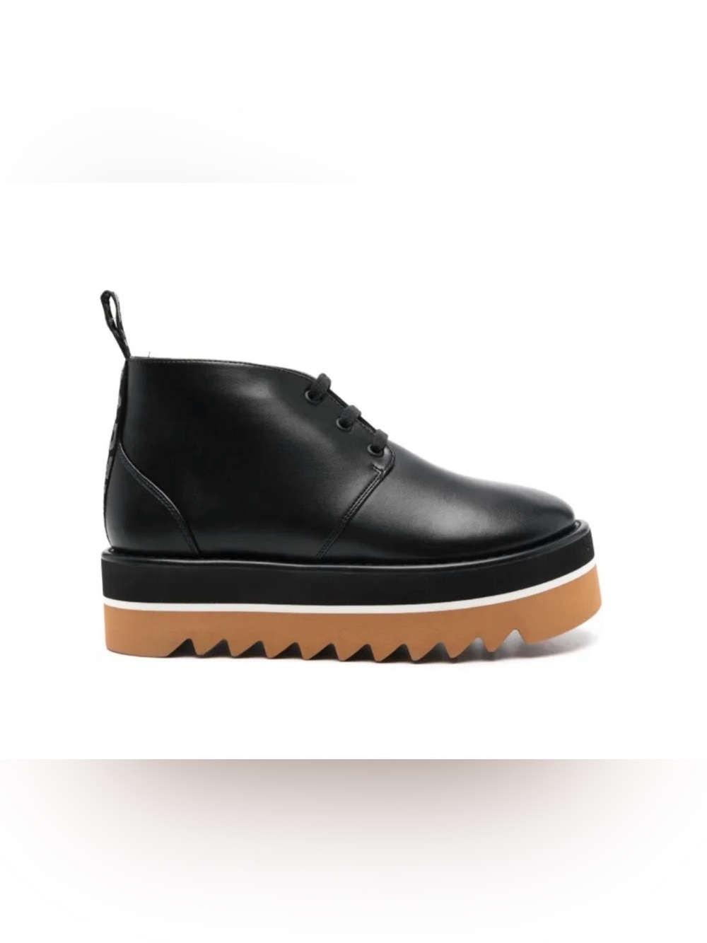 Stella McCartney Black Leather Chukka with Gum Serrated Sole